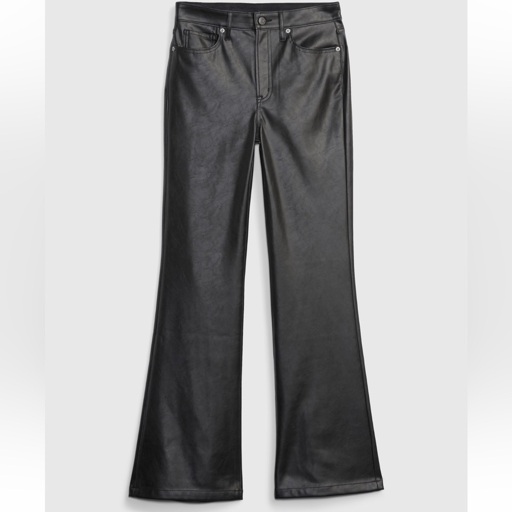 High rise vegan leather 70’s flare pants